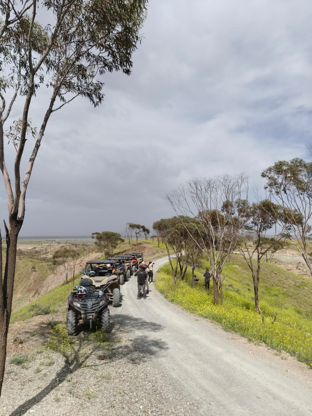 Buggy tour through the stone desert of Agafay with Atlas Mountains backdrop
